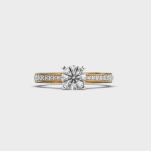 Soft Brim Round Diamond Ring