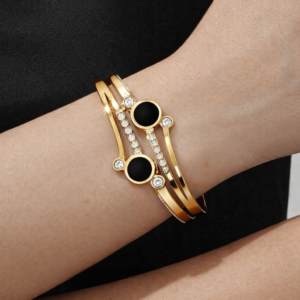 Aurevella Noir Éclat Diamond Bangle