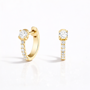 Aurevella Solara Diamond Huggie Hoops